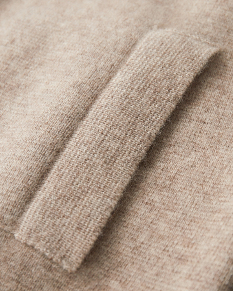 OLD MONEY MERINO WOOL ZIP CARDIGAN