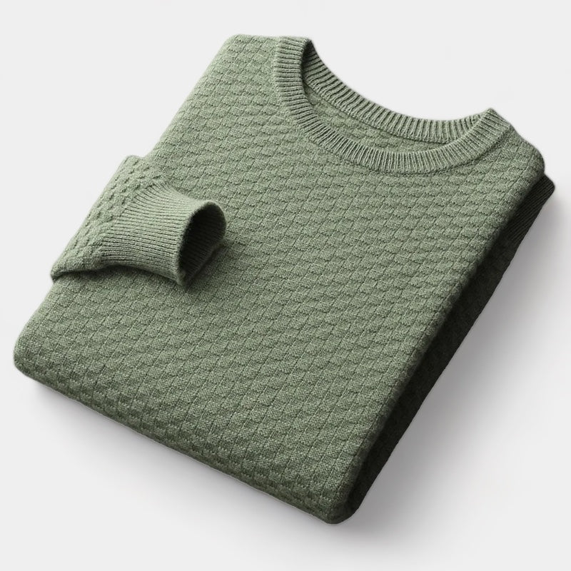 OLD MONEY Merino Wool Checkered Sweater