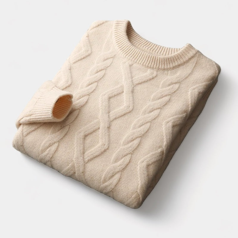 OLD MONEY Merino Wool Padded Knitted Sweater