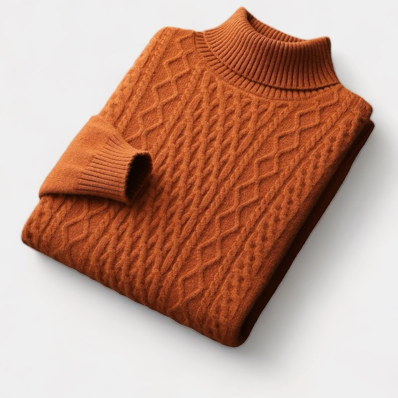 OLD MONEY Merino Wool Knitted Turtleneck Sweater