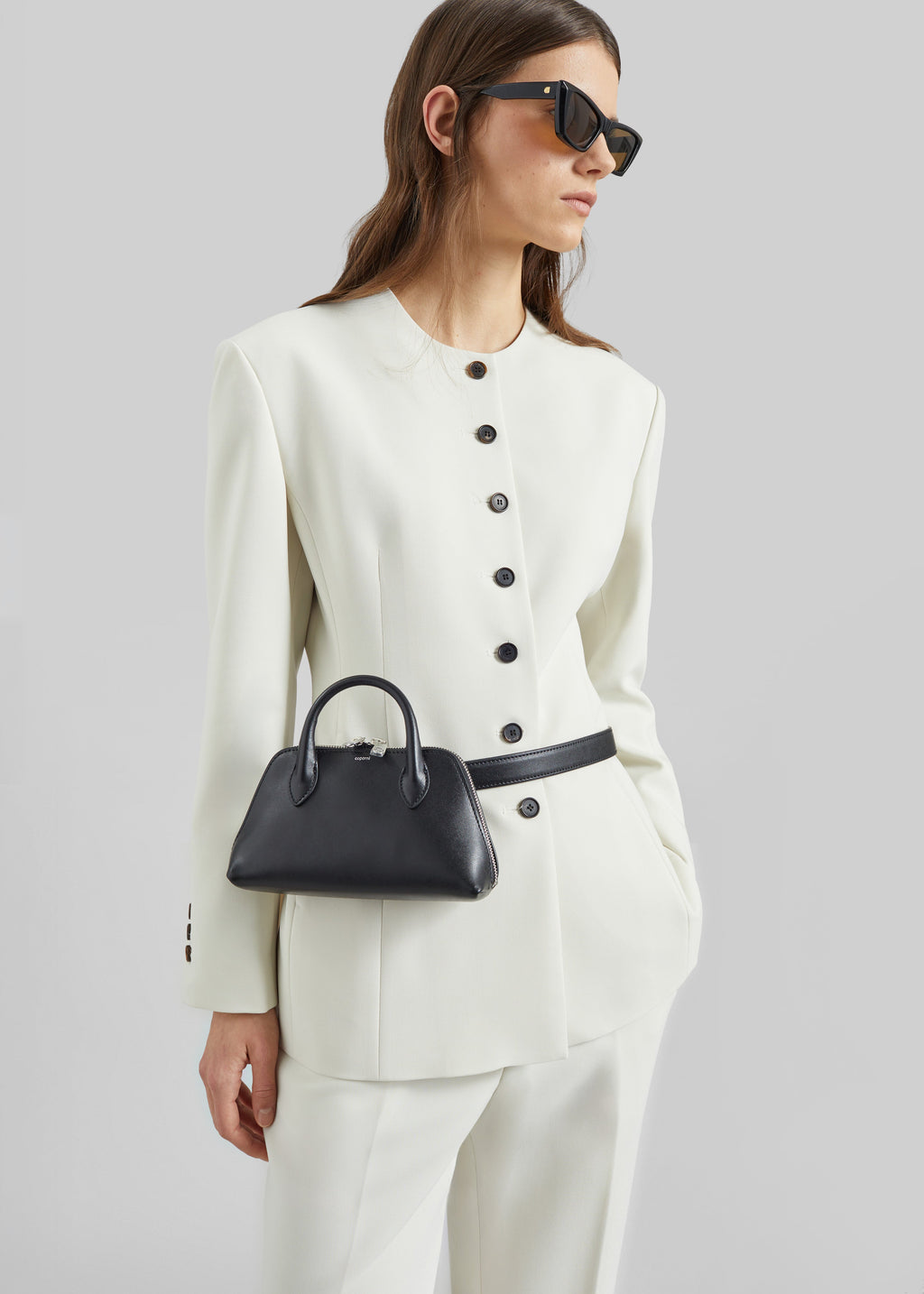 Chesnay Collarless Blazer - Cream