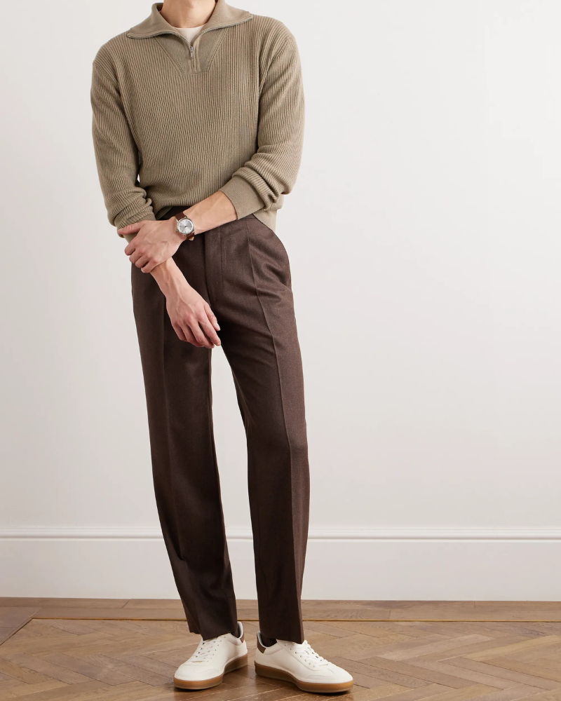 OLD MONEY CASHMERE HALF-ZIP SWEATER