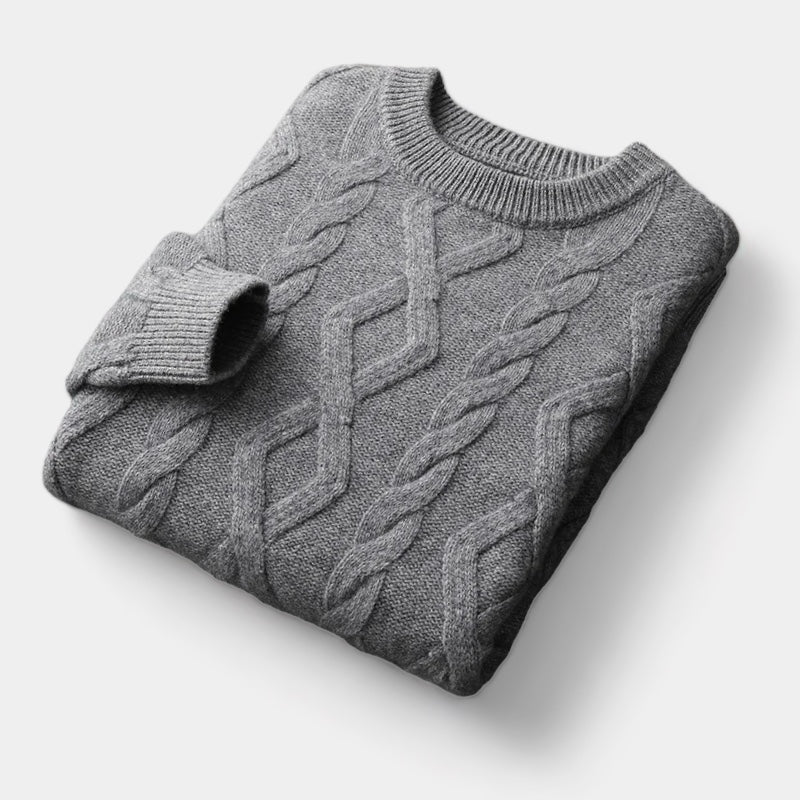 OLD MONEY Merino Wool Padded Knitted Sweater