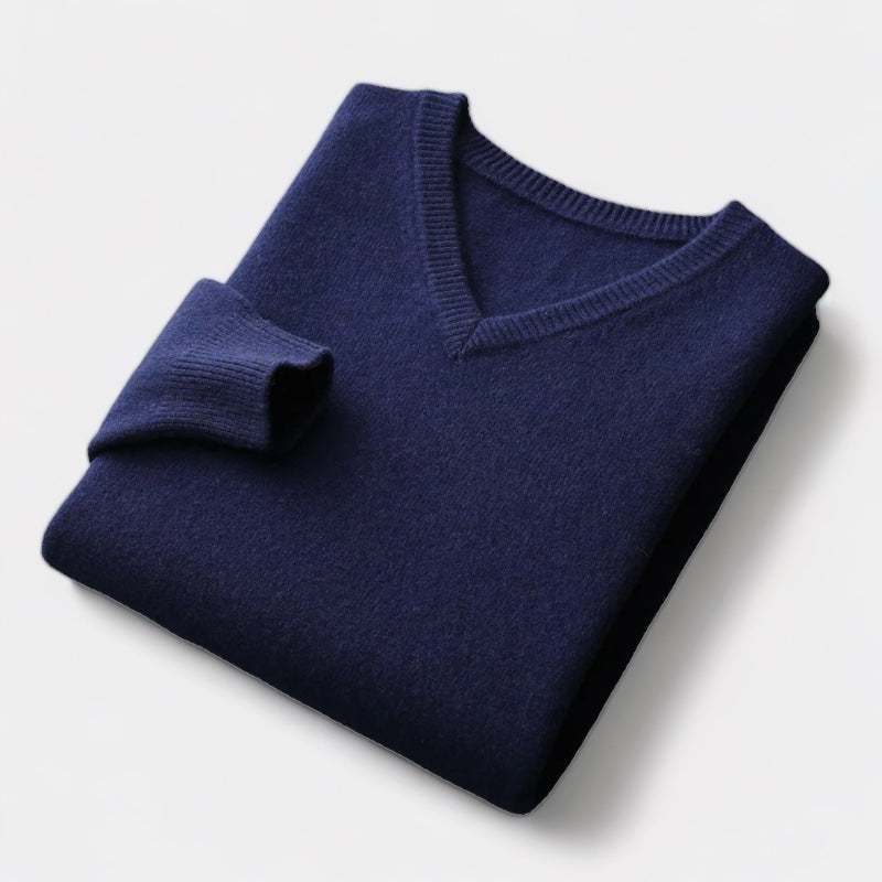 OLD MONEY Merino Wool V-Neck Sweater