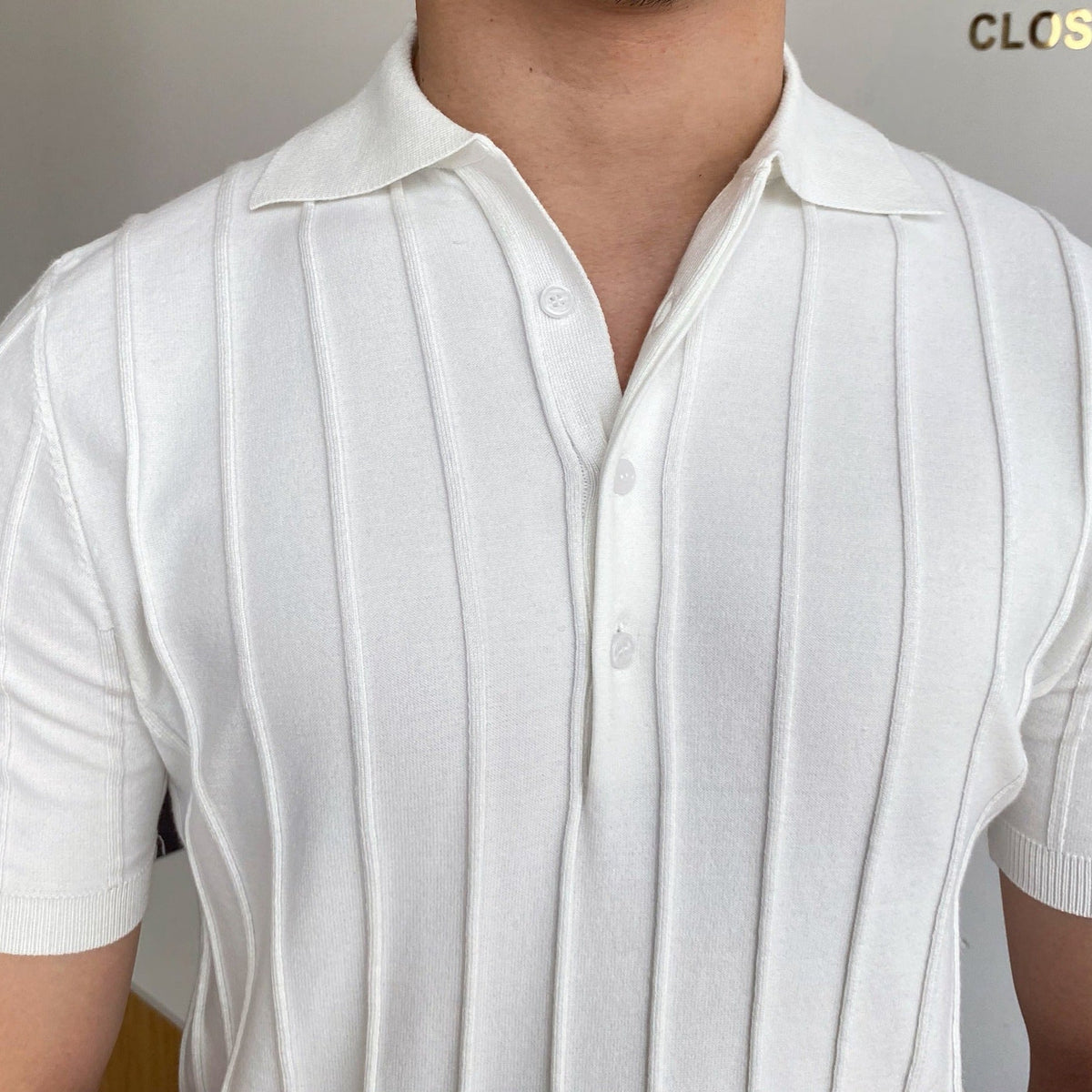 OLD MONEY Striped Polo Shirt