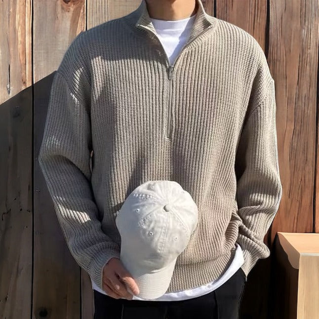 OLD MONEY Half-Zip Sweater