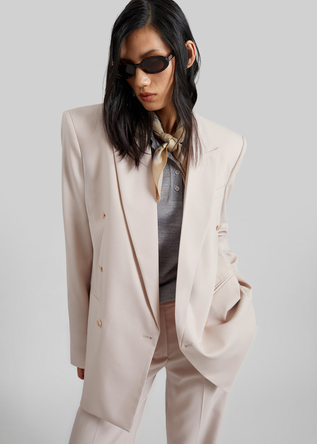 Monterey Structured Blazer - Faded Pink