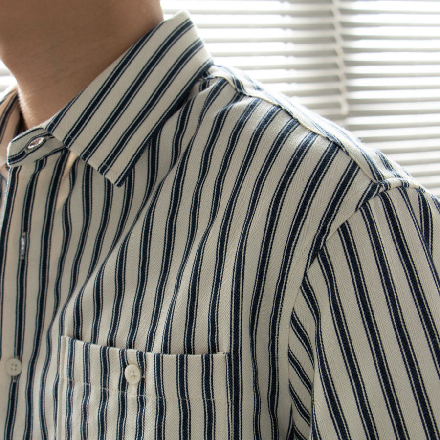 OLD MONEY Striped Long Sleeve Shirt