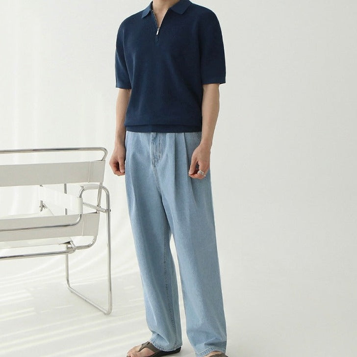 OLD MONEY Zipped Polo Shirt