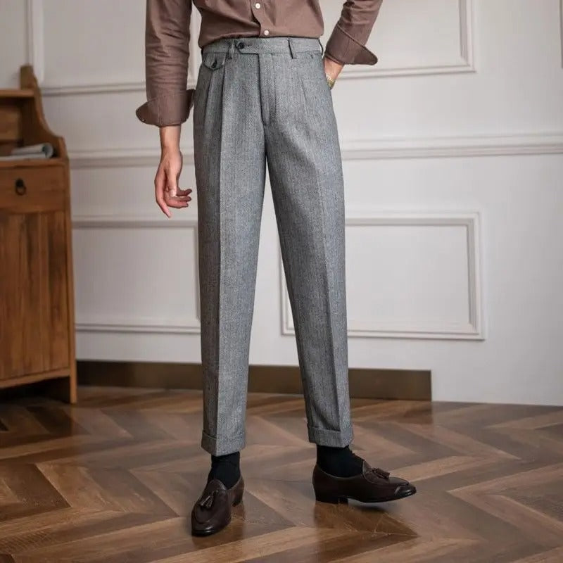 OLD MONEY Wool Straight Pants