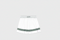 Serif Court Skirt - White/Forest